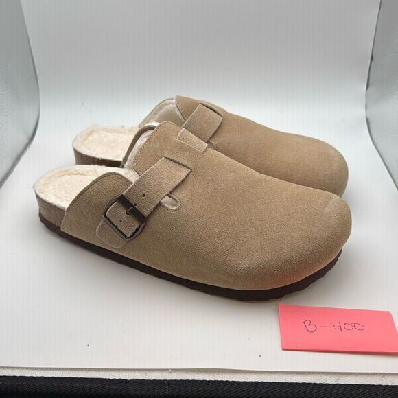 CUSHIONAIRE Women's Hana Cork footbed clog SIZE 8.5 WIDE TAUPE PREOWNED GREAT CO - Picture 1 of 7